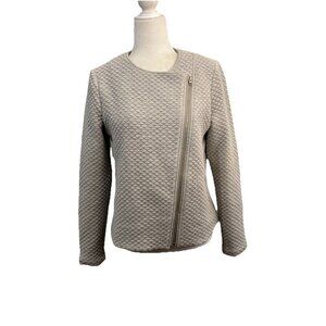 Daniel Rainn Quilted Moto Gray Jacket Full Zip Women Small